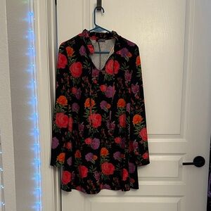 Reclaimed Vintage Black Floral Midi Dress